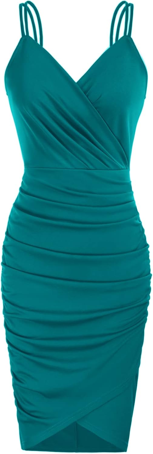 GRACE KARIN Women's Sexy Spaghetti Straps Cocktail Dresses for Wedding Guest Ruc...