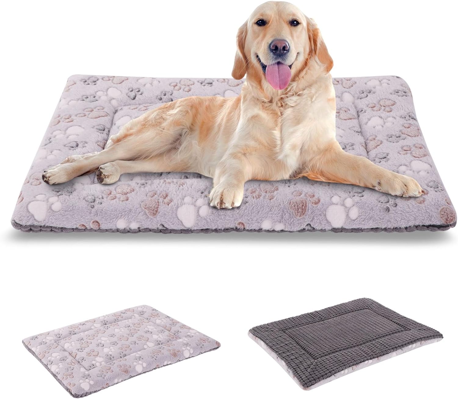 BVAGSS Dog Bed Mat,Reversible Dog Crate Pad, Memory Foam Dog Beds, Soft Warm Pet...