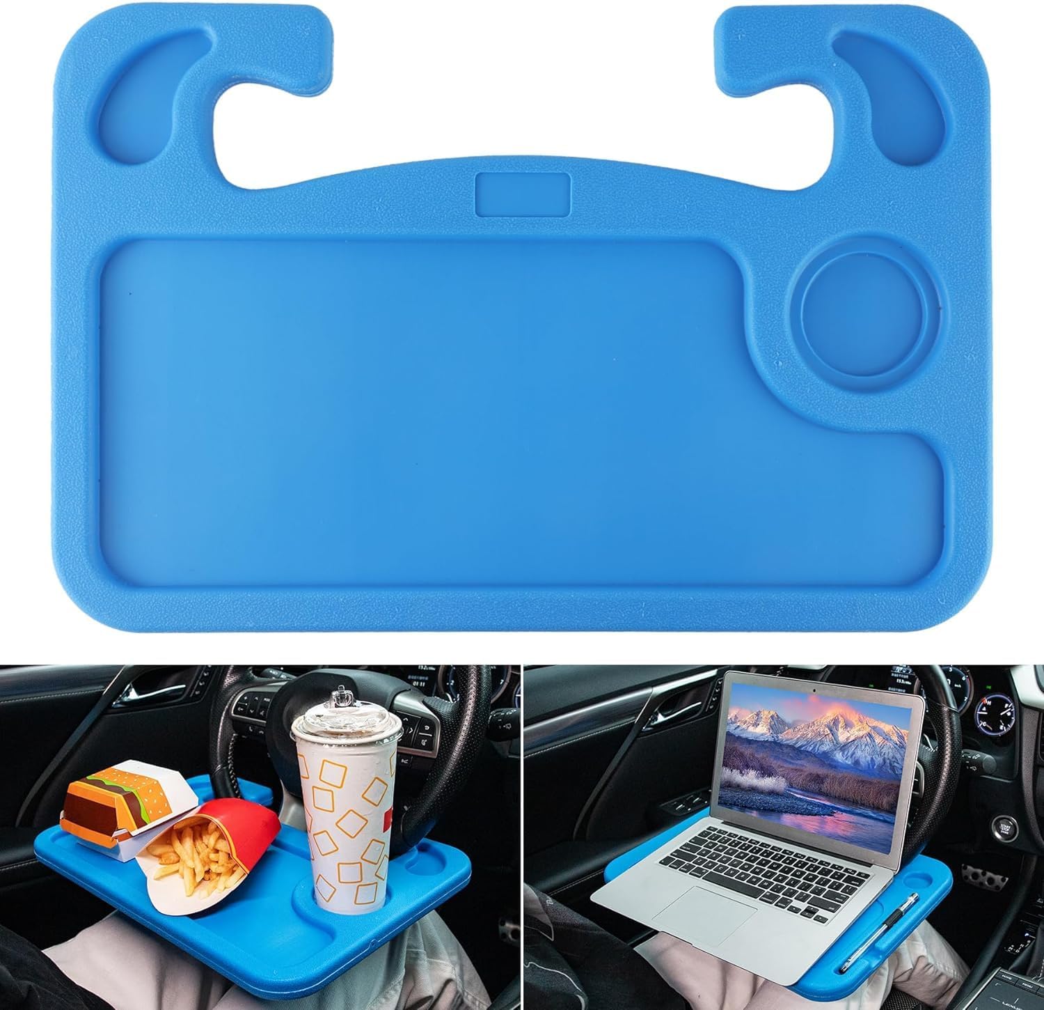 JUSTTOP Car Steering Wheel Desk, Travel Car Accessories, Car Stand Trays for Eat...