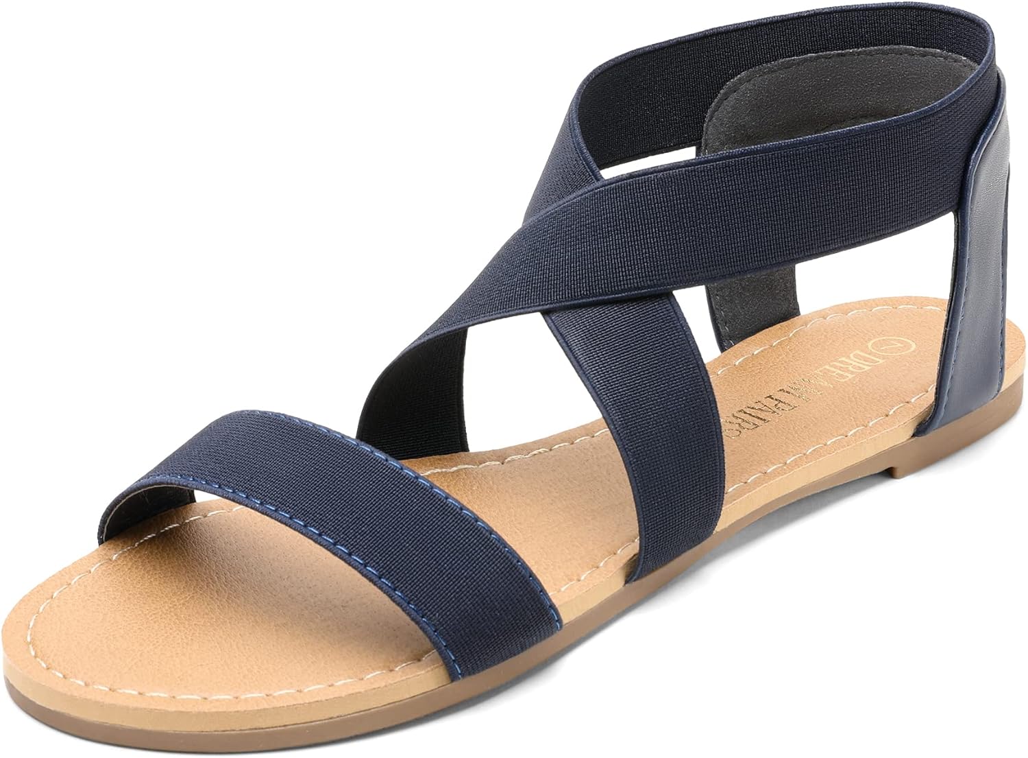 DREAM PAIRS Women's Elastic Ankle Strap Flat Sandals Summer Dressy Shoes Cute St...
