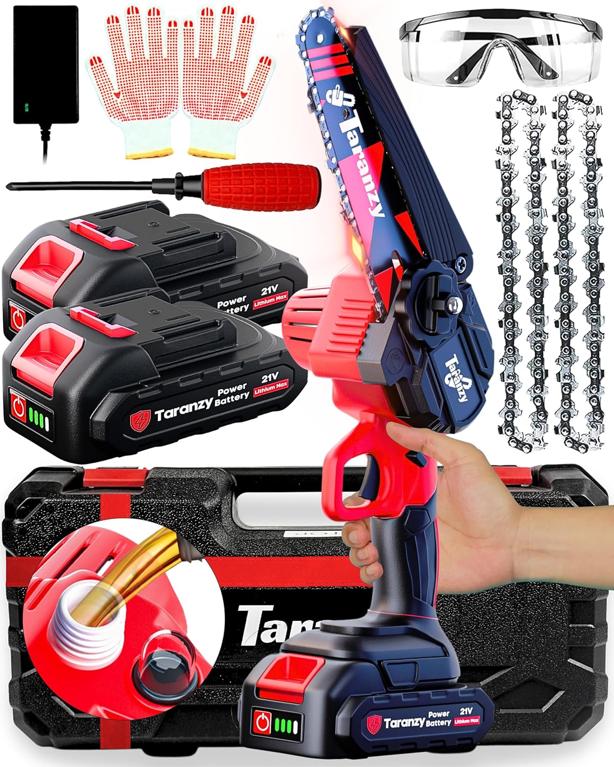 Mini Chain Saw Cordless, Mini Chainsaw Cordless 6 Inch, Battery Chainsaw, Mini E...