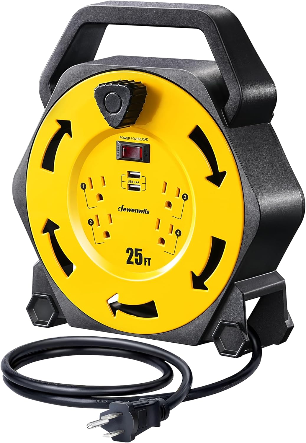 DEWENWILS Cord Reel, Special Power Outlet Accessory with 4 Power Outlets, Innova...