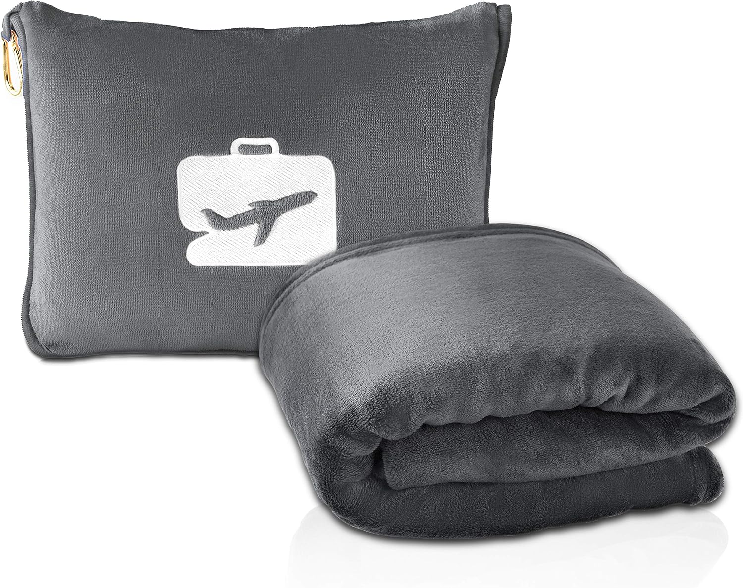 EverSnug Travel Blanket and Pillow - Premium Soft 2 in 1 Airplane Blanket with S...
