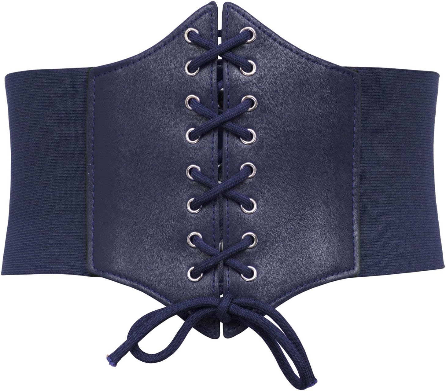 GRACE KARIN Lace-up Cinch Belt Tied Corset Elastic Waist Belt Navy Blue Large