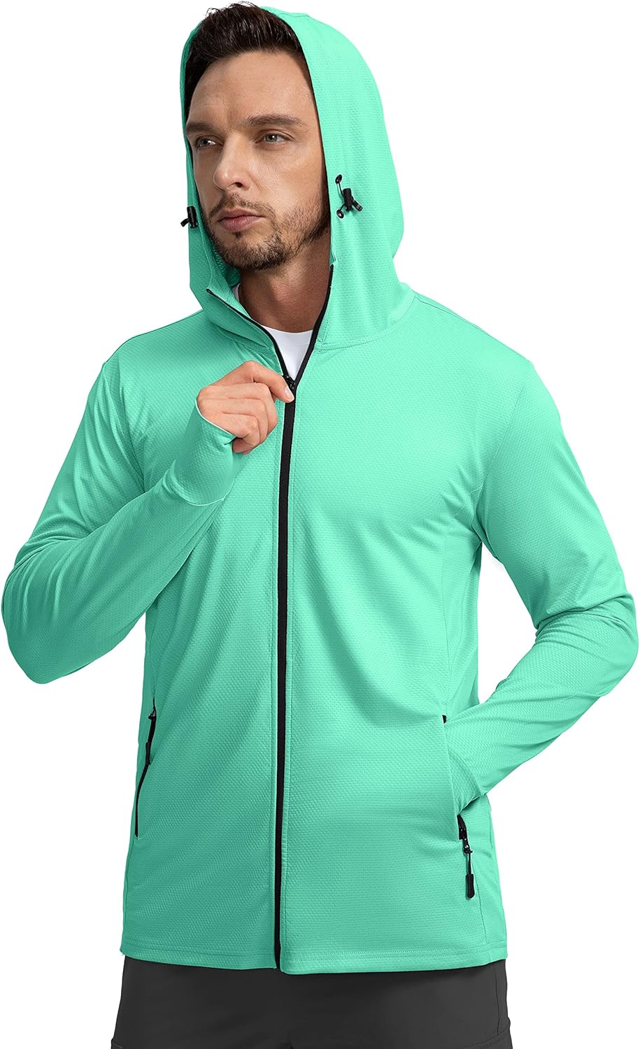 Men's UPF 50 Light Jacket, Special Full Zip Sun Protection Hoodie, Innovative Lo...