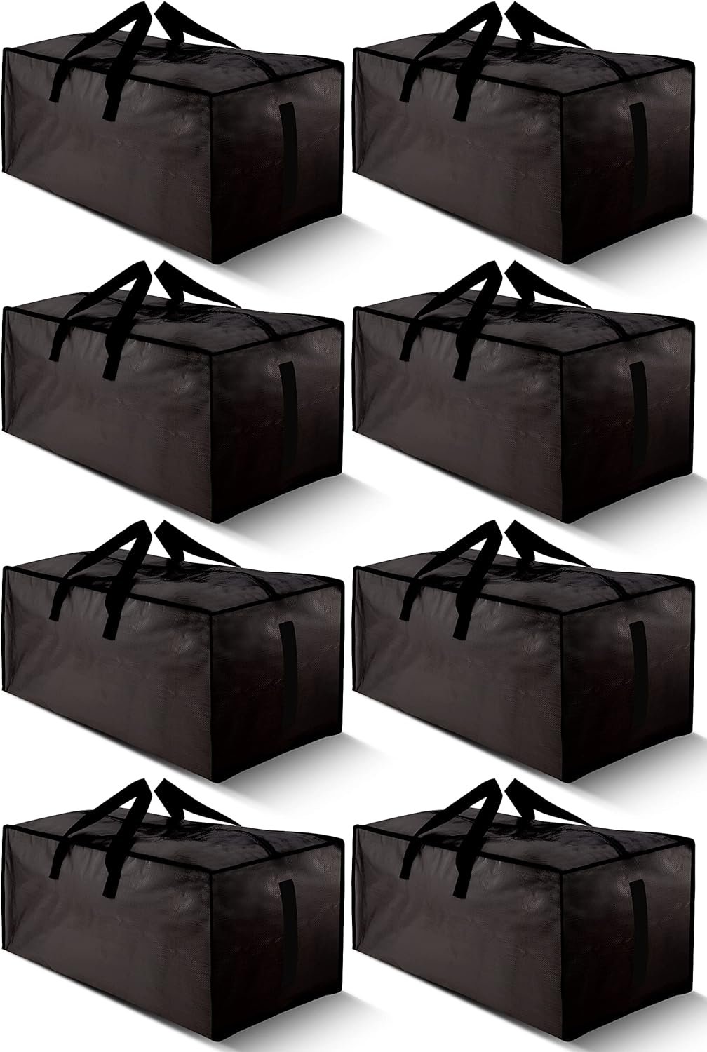 8 Pack Large Strong Moving Bags with Zippers & Carrying Handles - Water-Resistan...