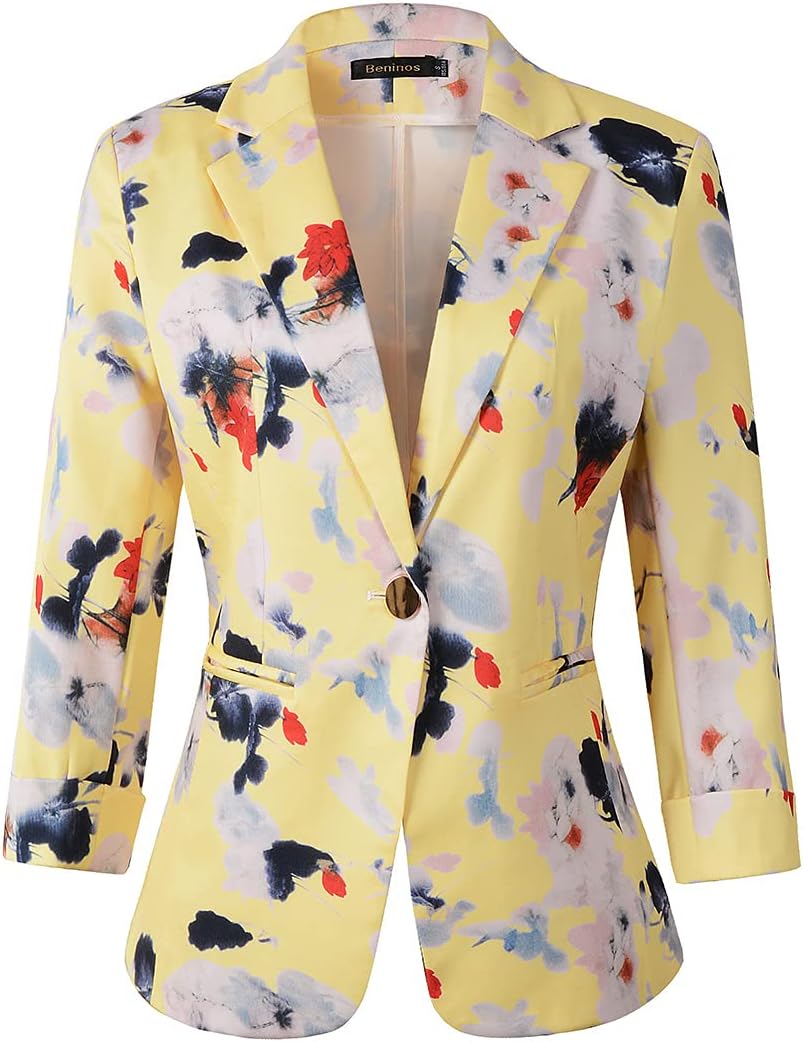 Beninos Women's Blazer, Special 3/4 Sleeve Lightweight Office Work Suit Jacket,...