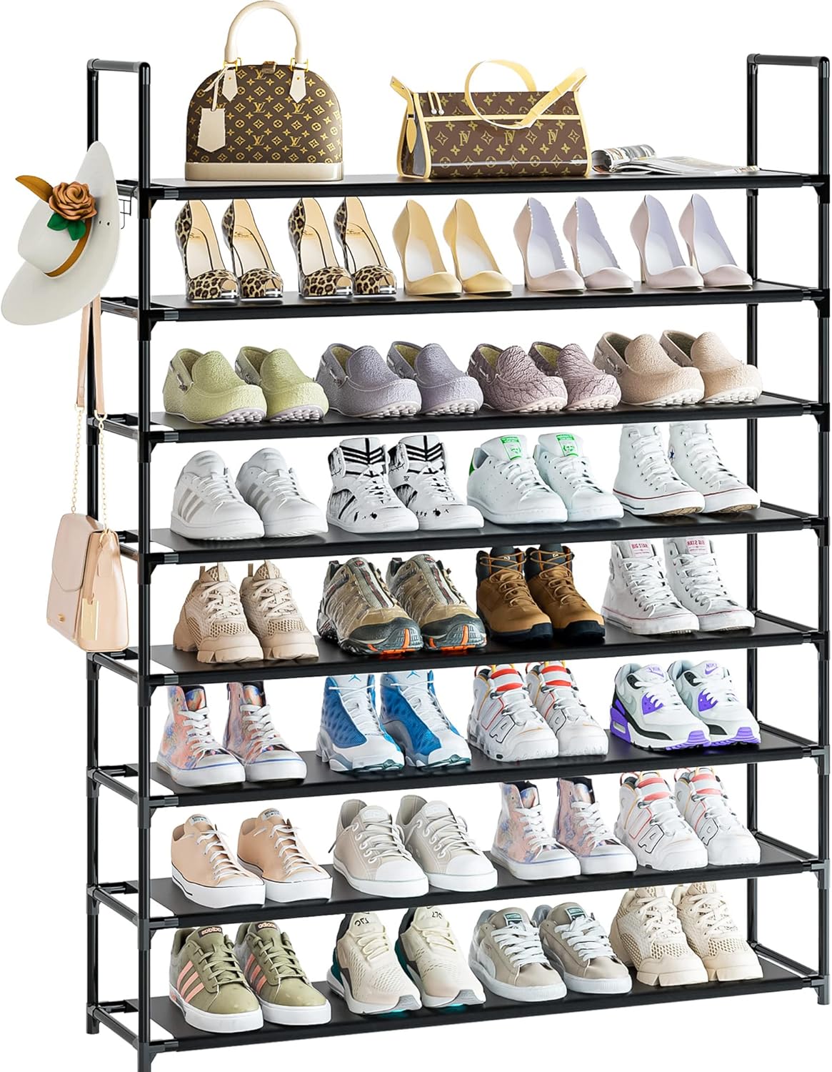 8 Tier Shoe Organizer, Special Shoe Rack 33.3in Wide x 11.2in Deep x 55.7in Tall...