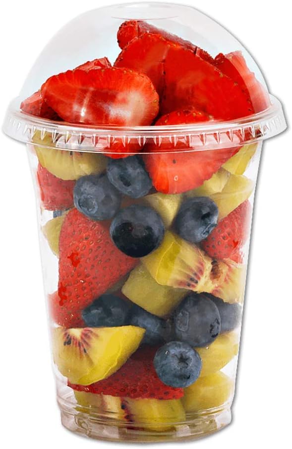 Aatriet 12 oz Clear Plastic Cups with Lids - 25 Sets Dessert Cups with Dome Lids...