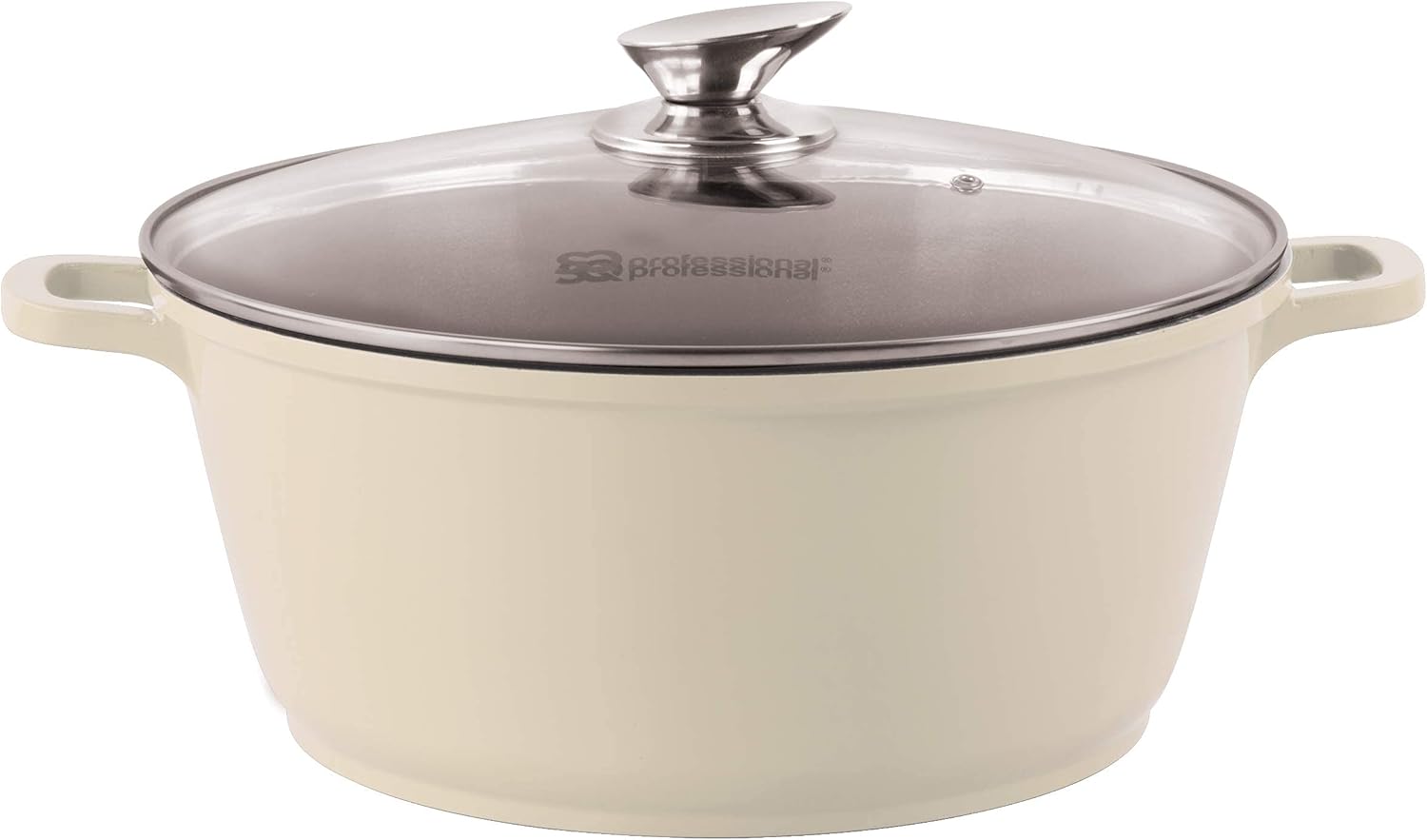 SQ Professional NEA Die-Cast Aluminium Stockpot with Tempered Glass Lid & Steam...