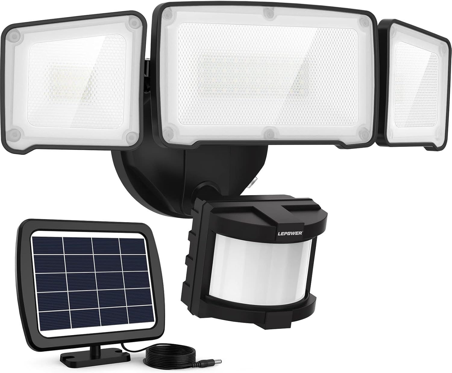 LEPOWER 1600LM LED Solar Security Lights Motion Outdoor, Solar Motion Sensor Lig...