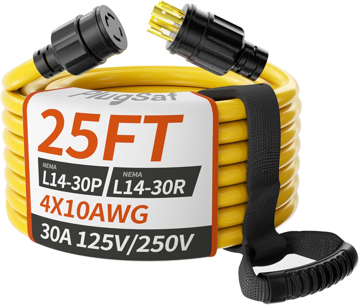 25FT 30 Amp Generator Extension Cord 4 Prong, NEMA L14-30P/L14-30R 10 Gauge STW...