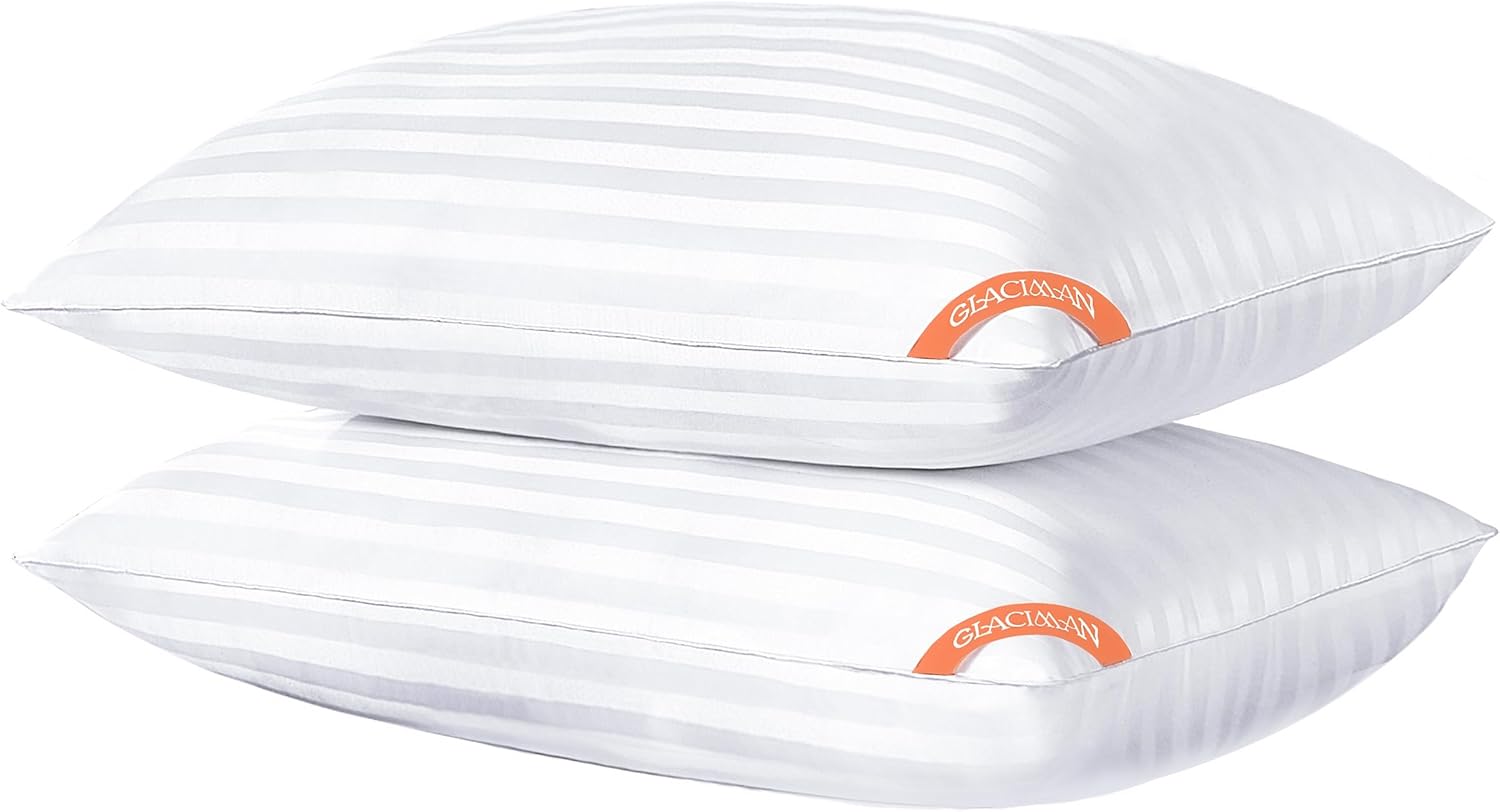 Glaciman Bed Pillows, Hotel Quality Queen Pillows for Side and Back Sleepers, Sp...