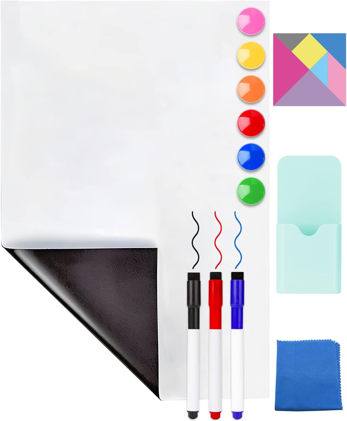 CHMMY Magnetic Whiteboard Paper, 45 x 100cm, Self-Adhesive Dry Erase Board Sheet...