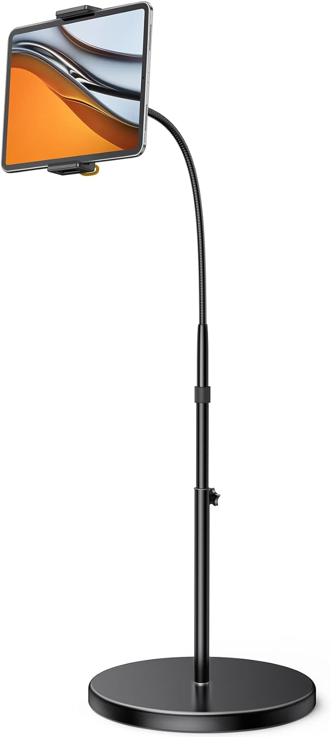 Lamicall Tablet Floor Stand - Gooseneck Swivel Holder Mount with Adjustable Heig...
