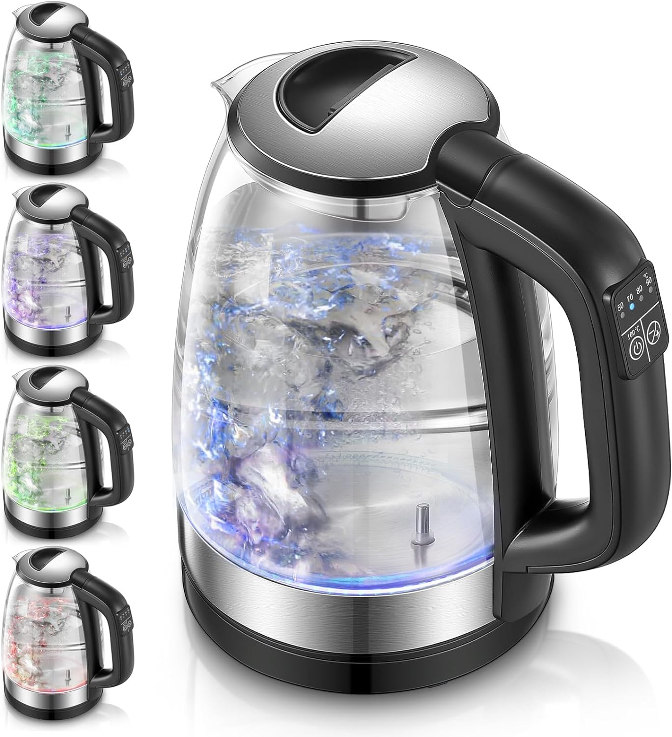 Electric Kettles, Glass Kettles Electric with 5-Co...
