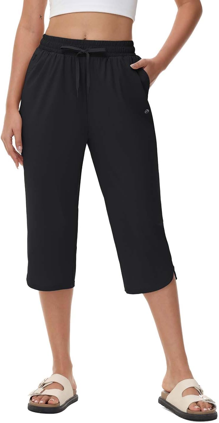 BALEAF Women's Capris Pants 18" Knee Length Modest Swimsuits Quick Dry Bathing S...