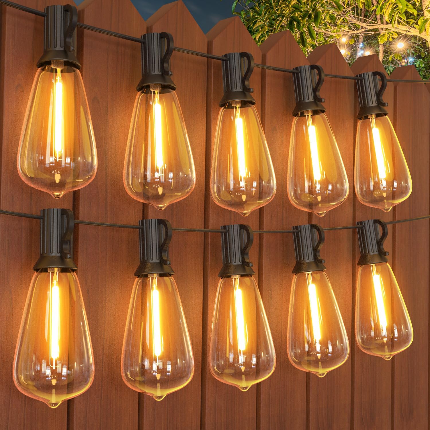GPATIO 200FT(100FT*2Pack) Outdoor String Lights, Waterproof Patio Lights with 64...