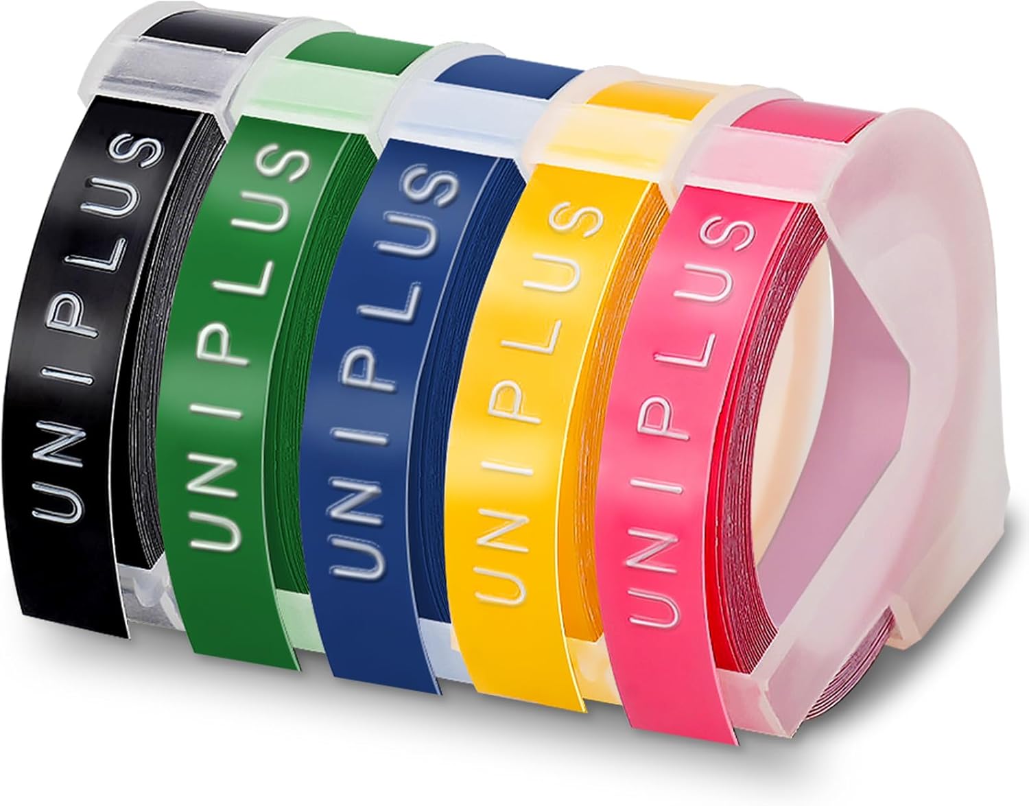 UniPlus Compatible Dymo Omega Label Tape Replacement for Dymo Embossing Tape 9mm...