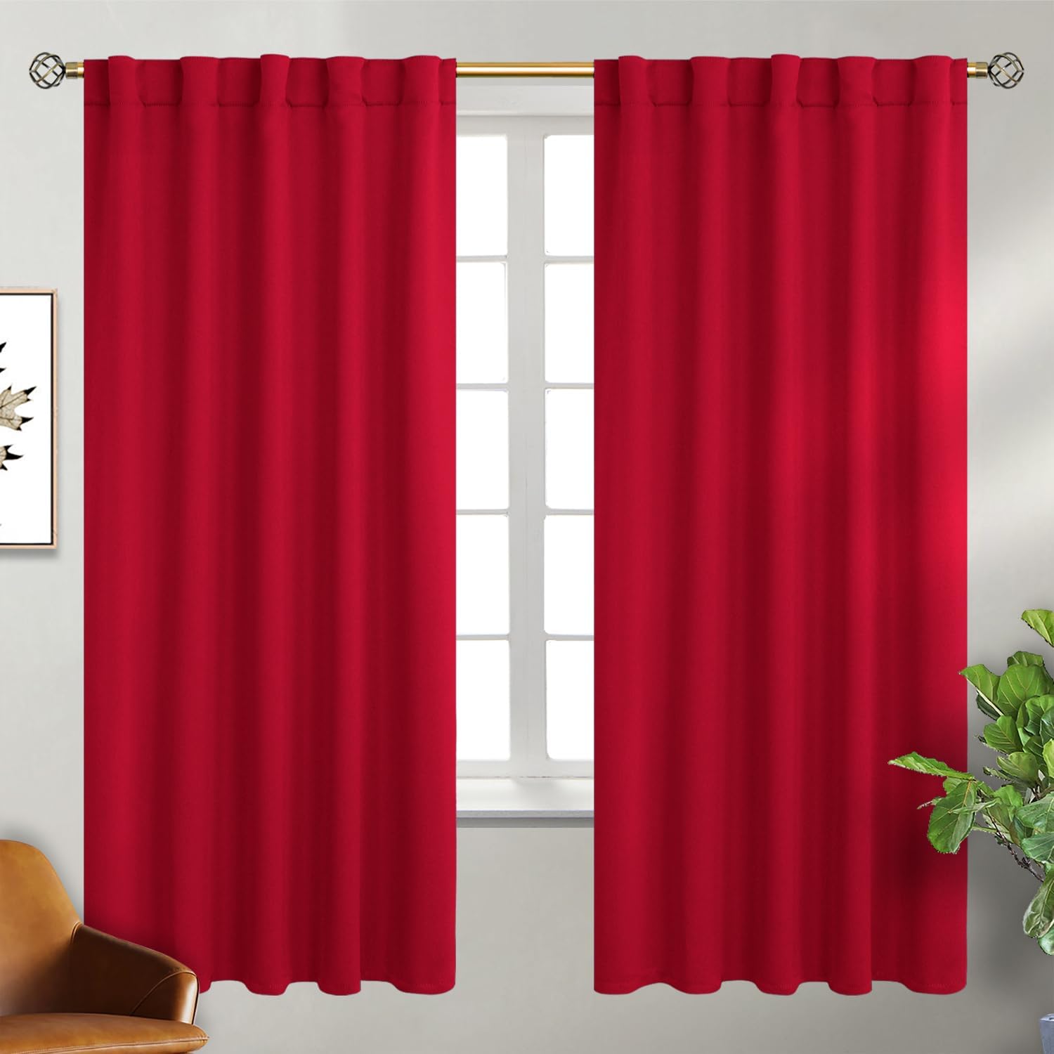 BGment Rod Pocket and Back Tab Blackout Curtains for Bedroom - Thermal Insulated...