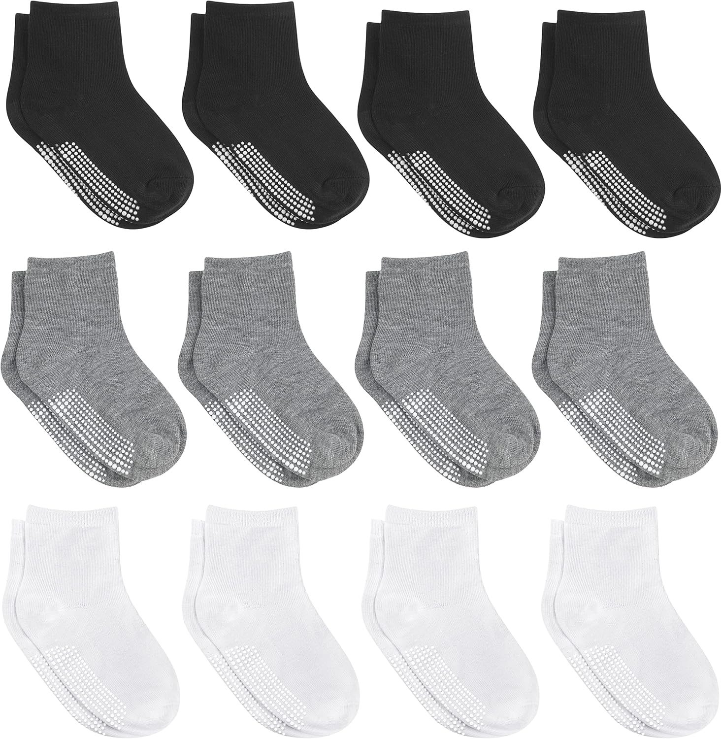 Debra Weitzner 12 Pairs Non-Slip Toddler Socks With Grips for Baby Boys and Girl...