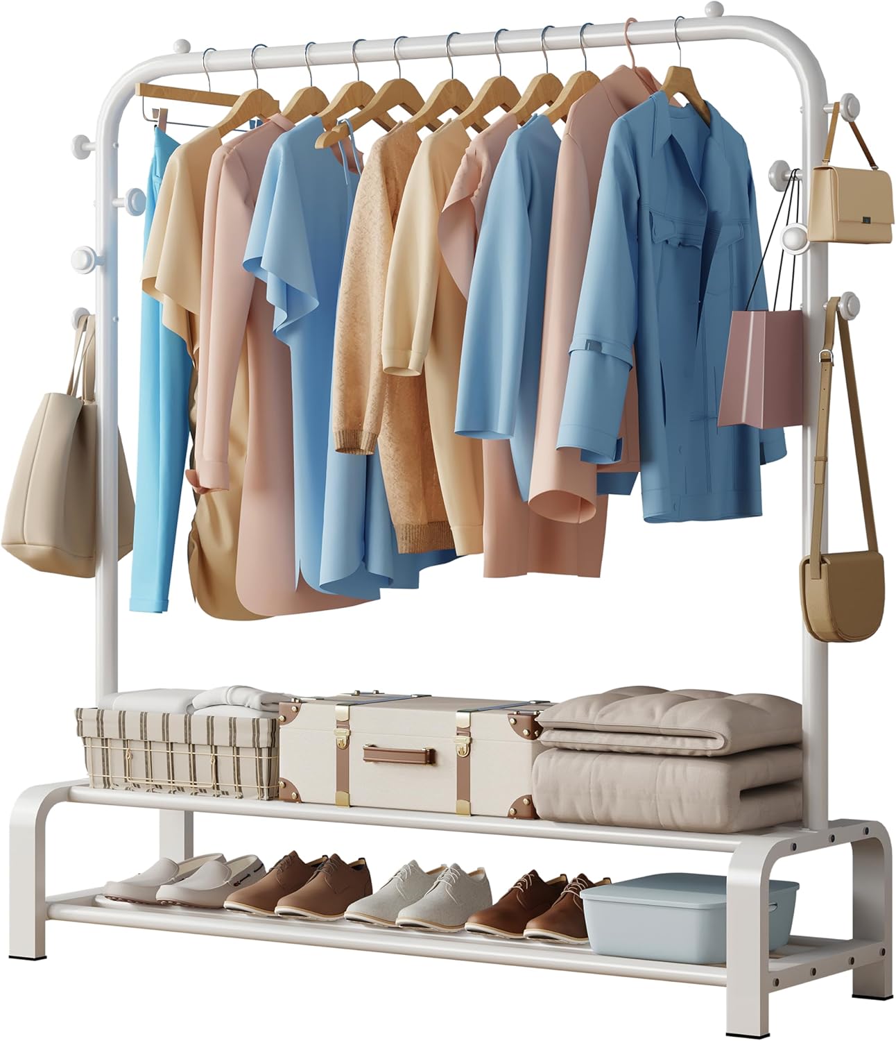 SMILOVII Metal Coat Stand Rack, Heavy Duty Clothes...