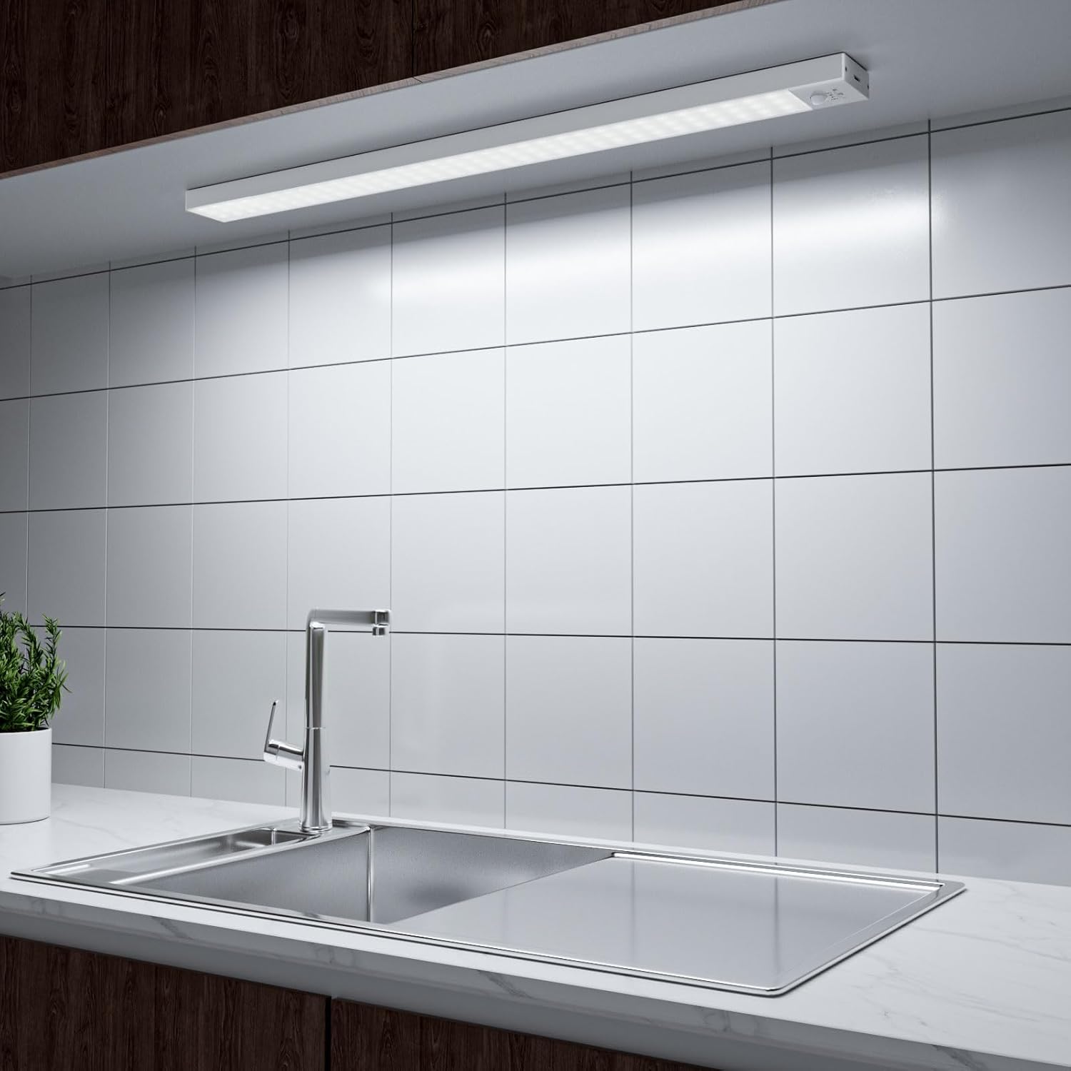 OUILA Motion Sensor Indoor Lights, 43cm 2500mAh Under Cabinet Light USB Recharge...