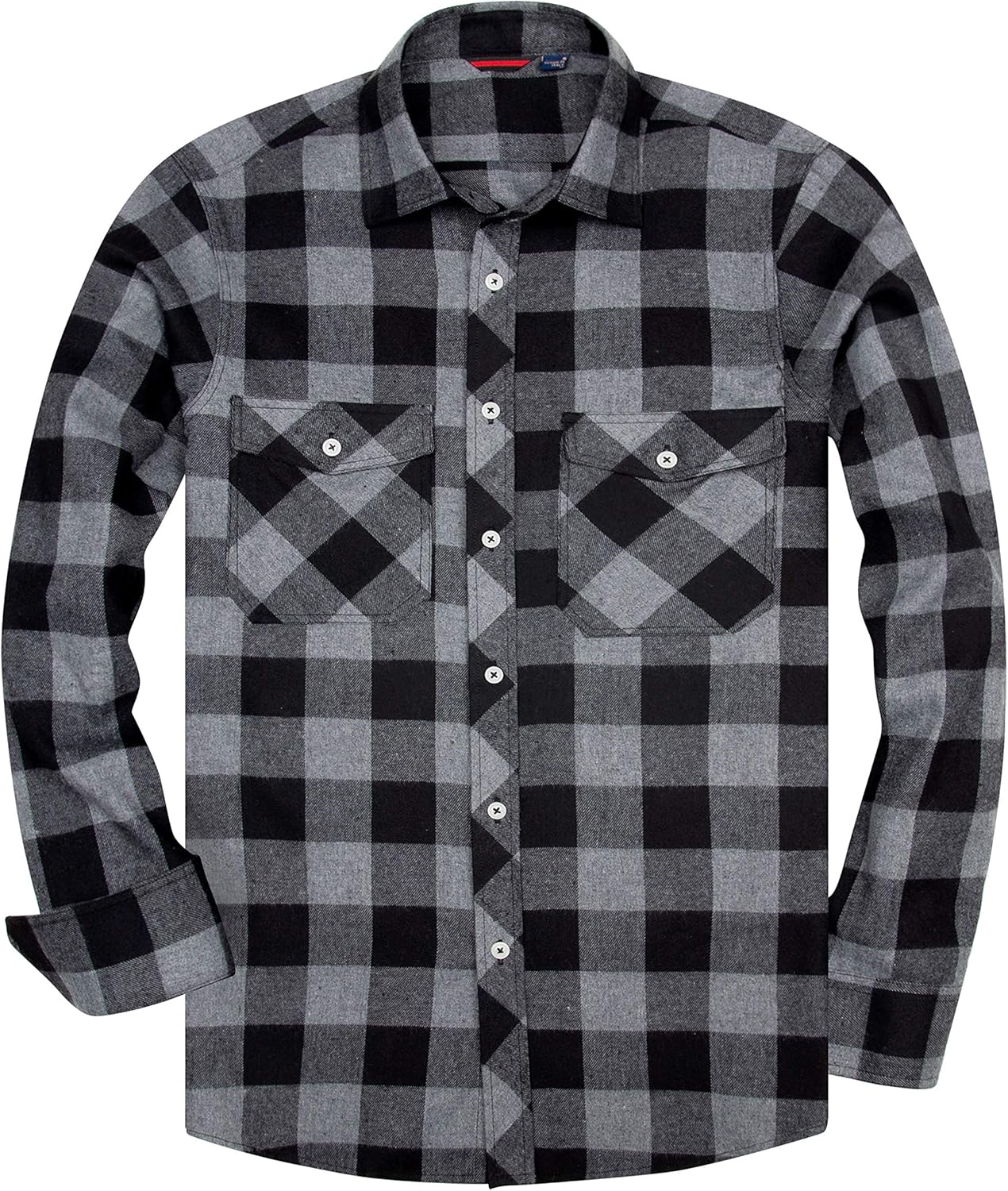 Alimens & Gentle Men's Button Down Regular Fit Long Sleeve Plaid Flannel Casual...