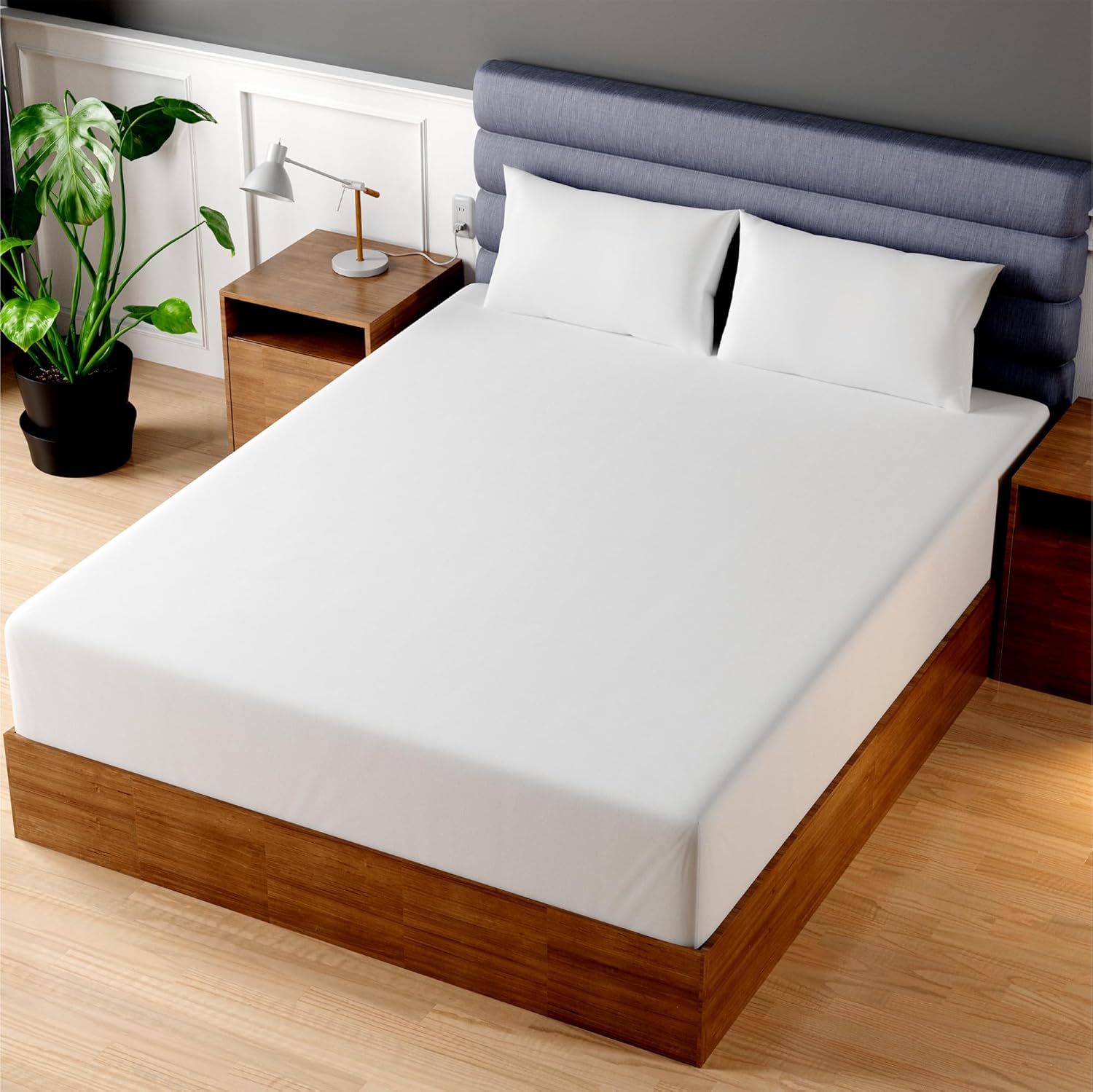 Superity Linen King Fitted Sheet, Special Cotton Bed Sheet for Moisture Wicking,...