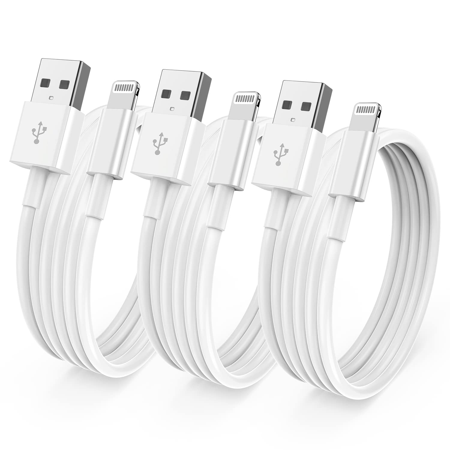 3 Pack [ Apple MFi Certified ] iPhone Charger 10ft, Long Lightning to USB Cable...