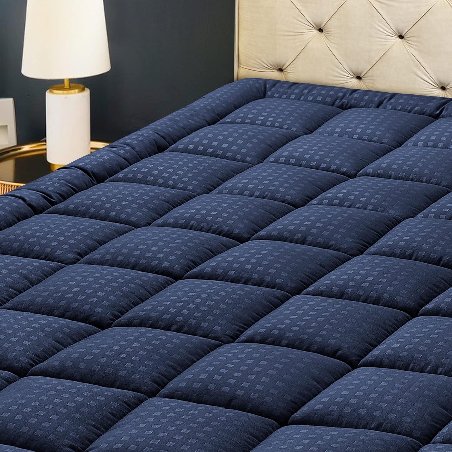 HYLEORY Twin Mattress Pad Quilted Fitted Mattress Protector Cooling Pillow Top M...
