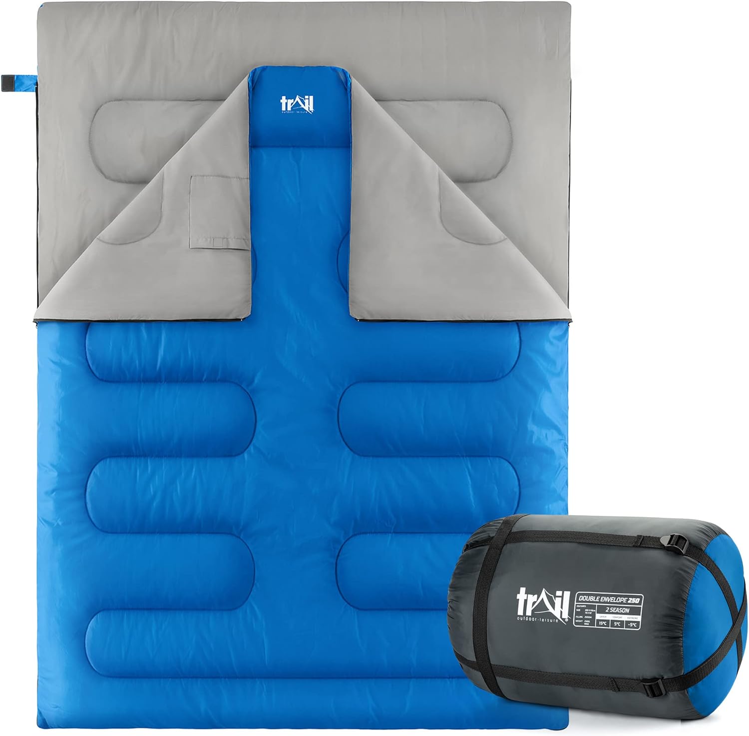 Trail Double Sleeping Bag For Adults, Envelope 2 S...