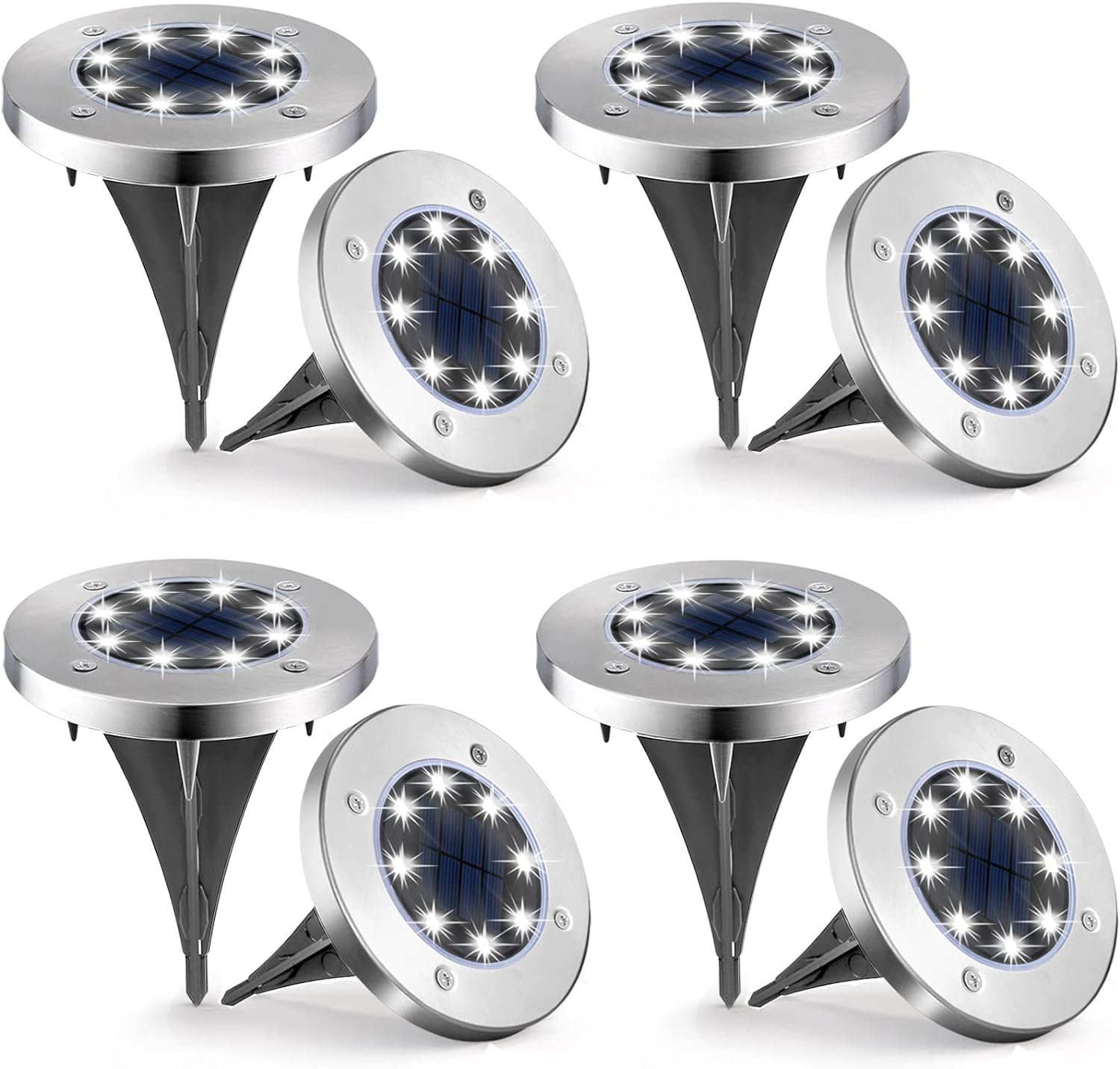 UFOND 8 Pack Solar Ground Lights, Special Outdoor Waterproof Solar Garden Lights...