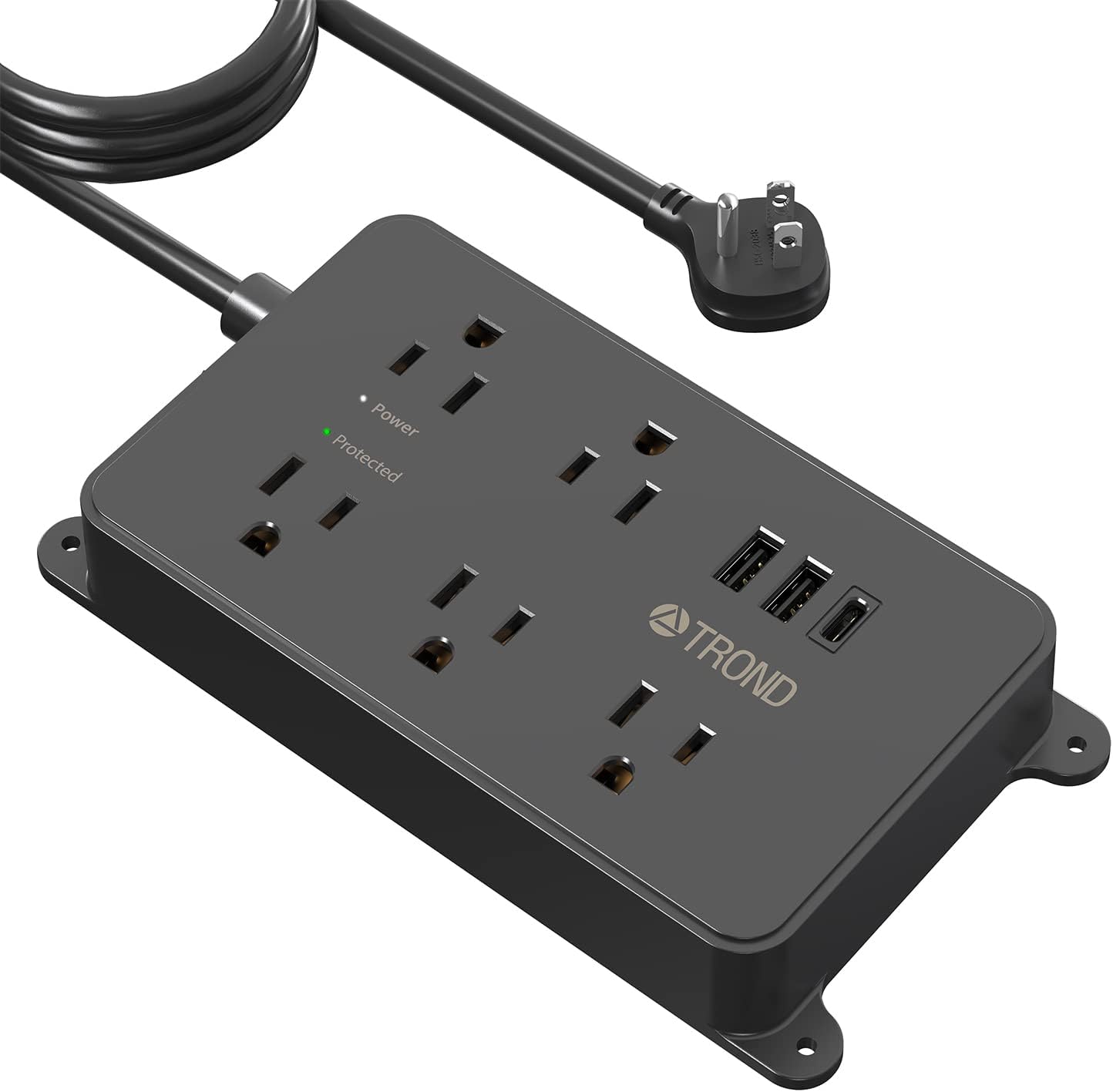 TROND Surge Protector Power Strip with USB, 10ft Extension Cord, ETL Listed, 5 W...