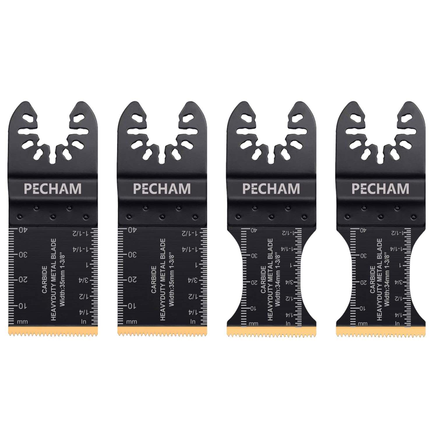 PECHAM 4PCS Oscillating Multi Tool Saw Blades, Carbide Multitool Blades Heary Du...