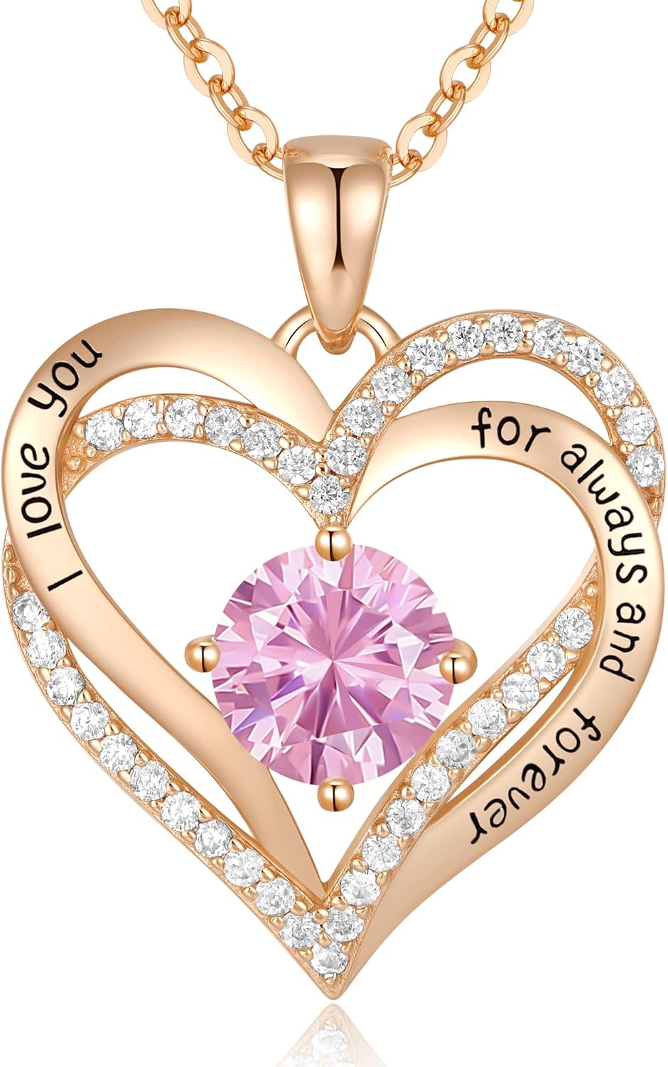 CDE Forever Love Heart Necklaces for Women, Wedding Anniversary, Birthday Gift f...