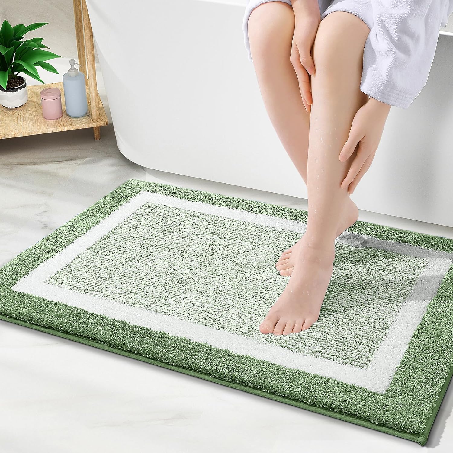 OLANLY Bathroom Rugs 30x20, Extra Soft and Absorbent Microfiber Bath Mat, Non-Sl...