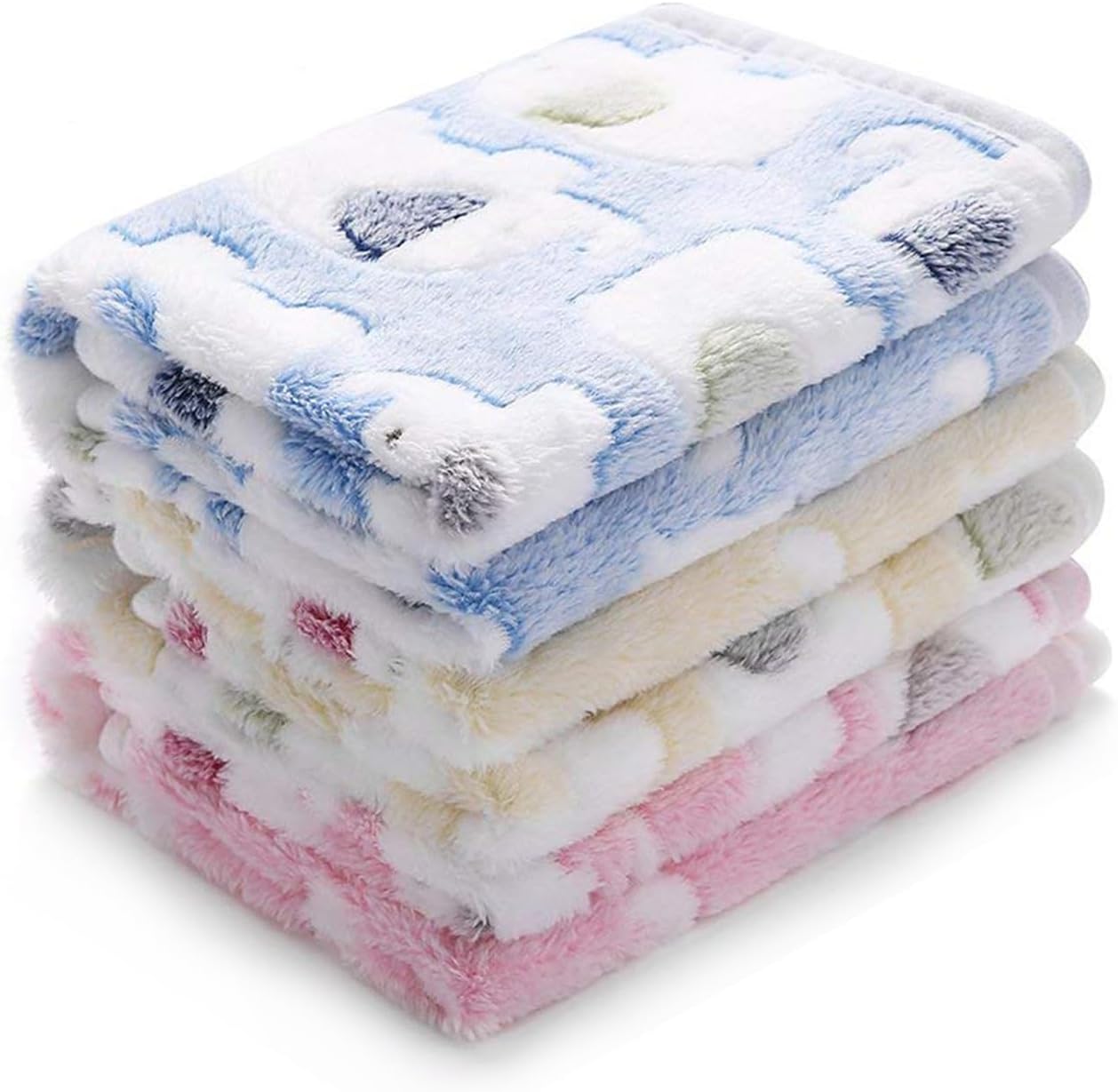 1 Pack 3 Blankets Super Soft Fluffy Premium Cute Elephant Pattern Pet Blanket Fl...