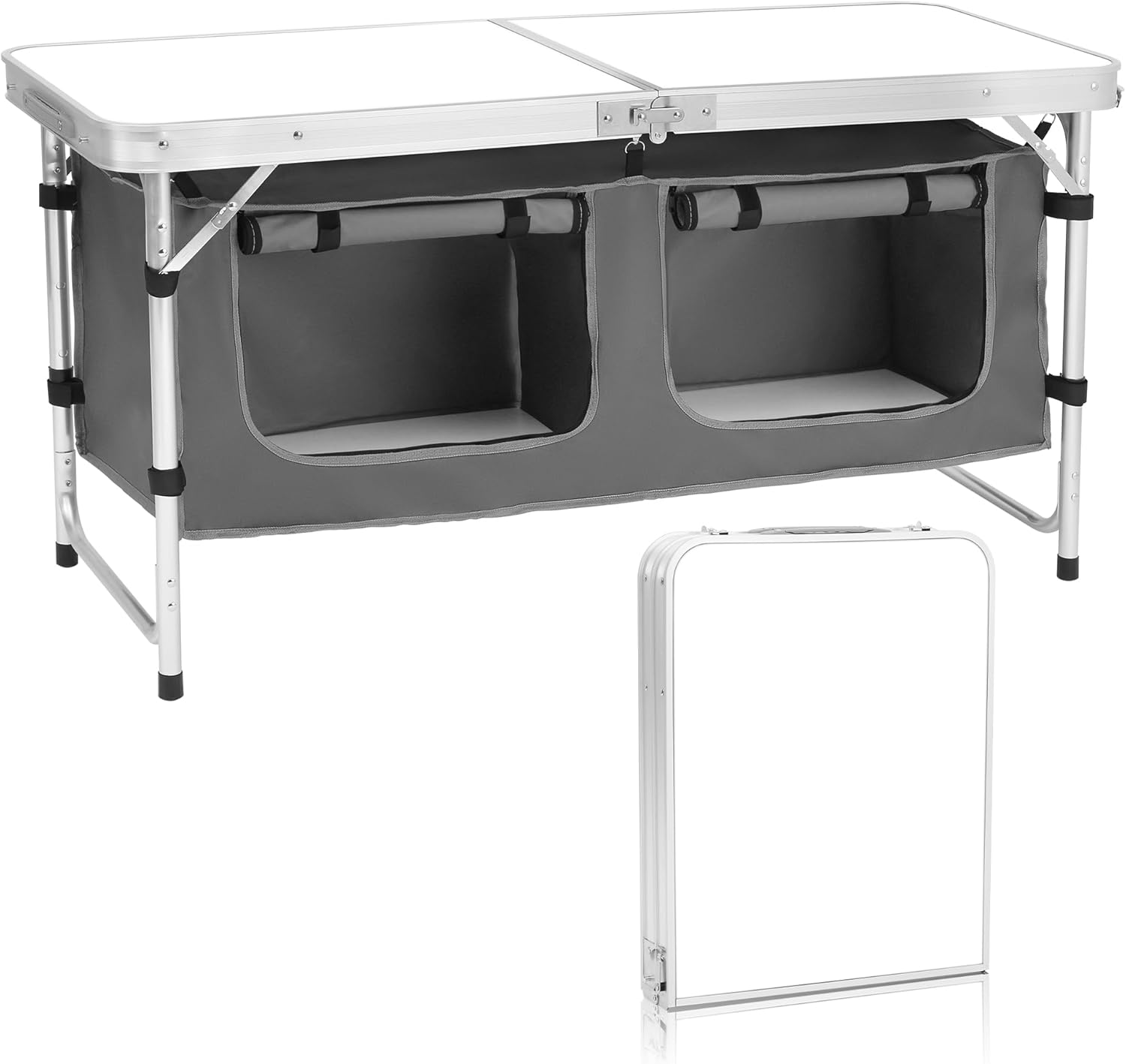 High-Quality Camping Folding Aluminum Table, Special Table with Adjustable Legs...