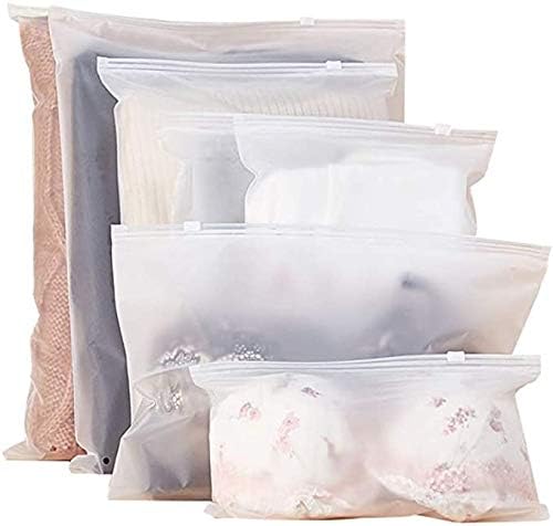 beifon 20 Pcs Frosted Resealable Bag Plastic Zip-Lock Seal Clothes Bags Travel S...