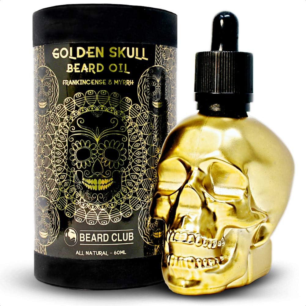 Beard Club Golden Skull Beard Oil 60ml - Frankincense and Myrrh Scented Beard Oi...