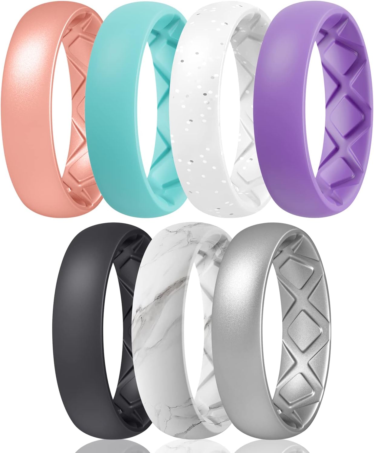 Egnaro Inner Arc Ergonomic Breathable Design, Silicone Rings for Women with Half...