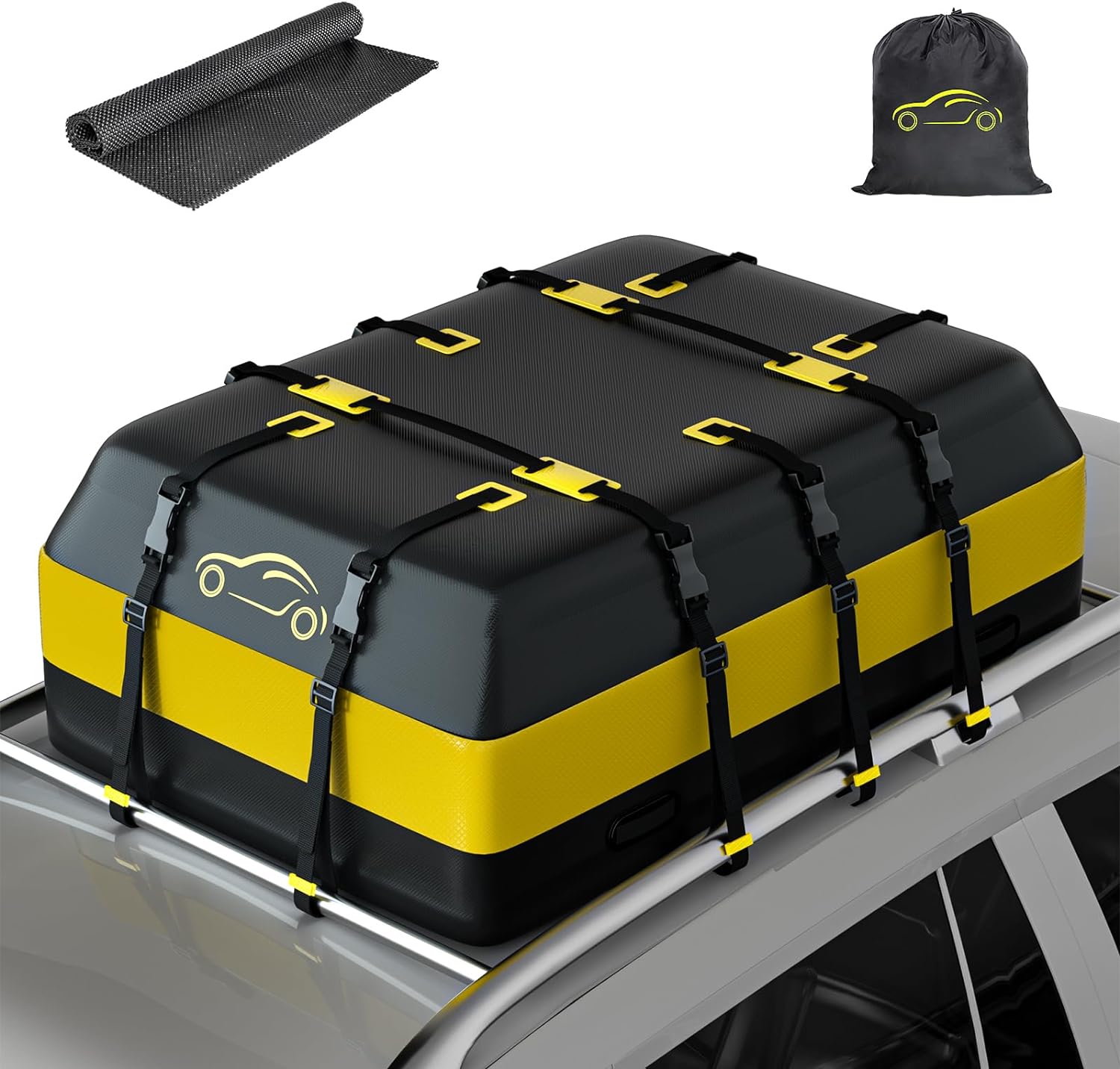 NABIYE Car Roof Bag Waterproof, 20 Cubic feet Car Roof Box with Anti-Slip Mat, R...