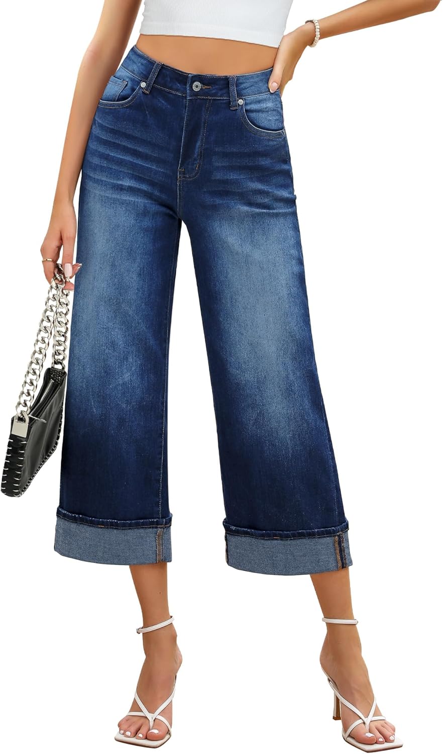 GRAPENT Wide Leg Jeans for Women High Waisted Stre...
