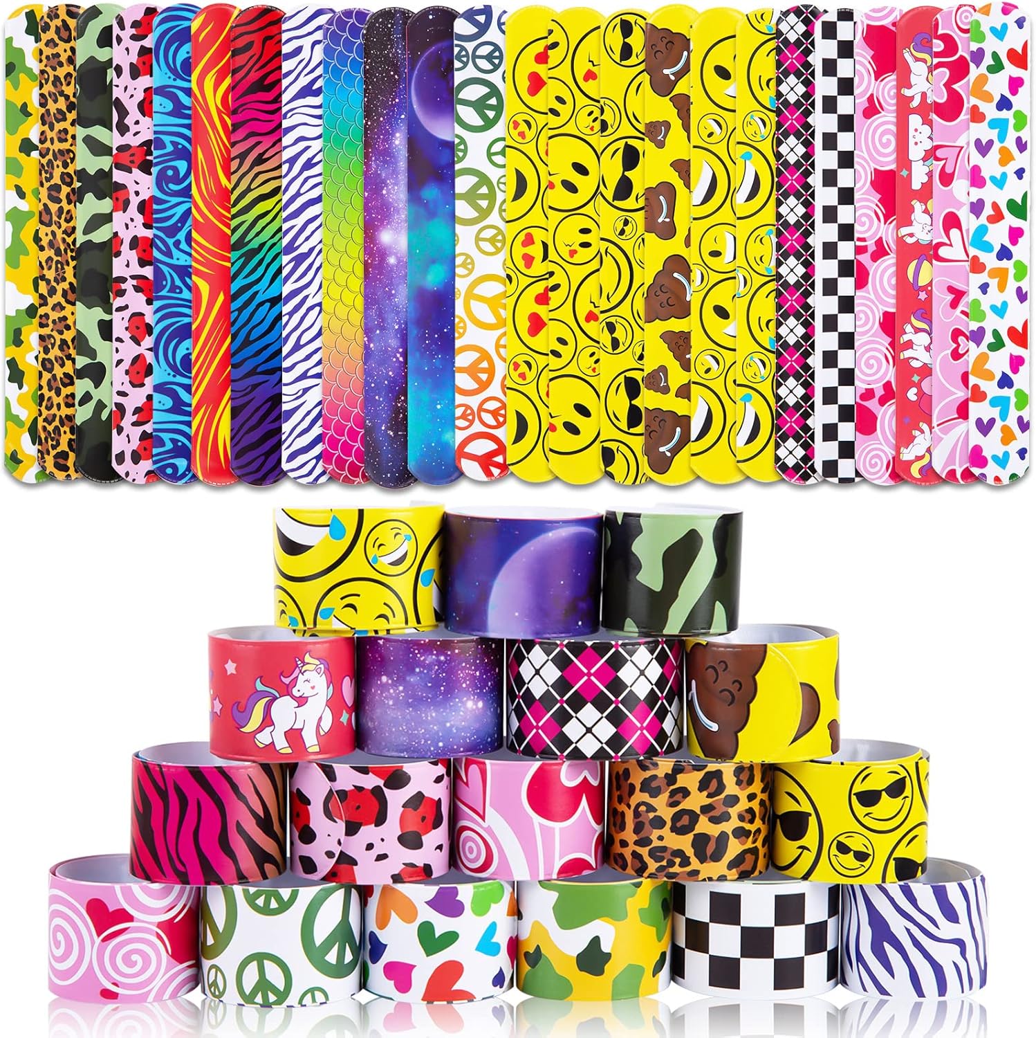 LovesTown Kids Slap Bracelets, Special Wristbands Snap Bracelets with Emotions,...