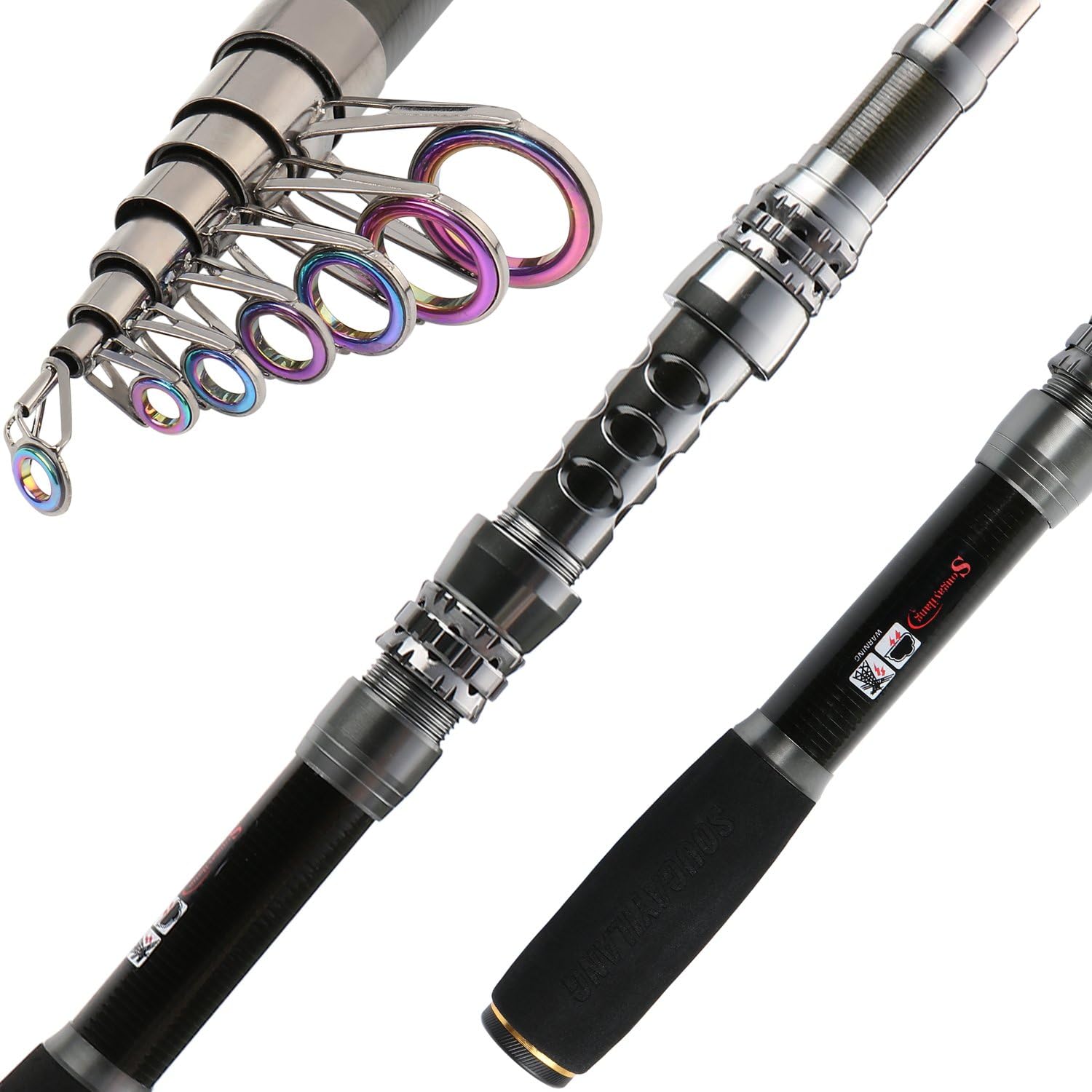 Sougayilang Fishing Rod Combos with Telescopic Fishing Pole Spinning Reels Fishi...