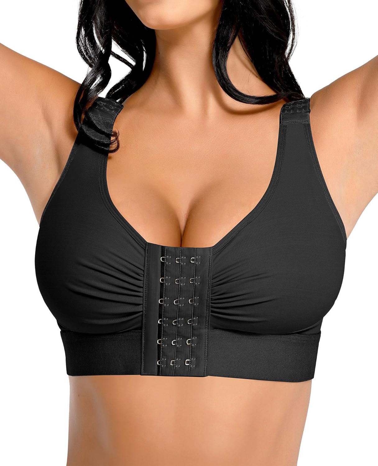 FeelinGirl Post Surgery Compression Bra for Women's Front Closure Bra with Adjus...