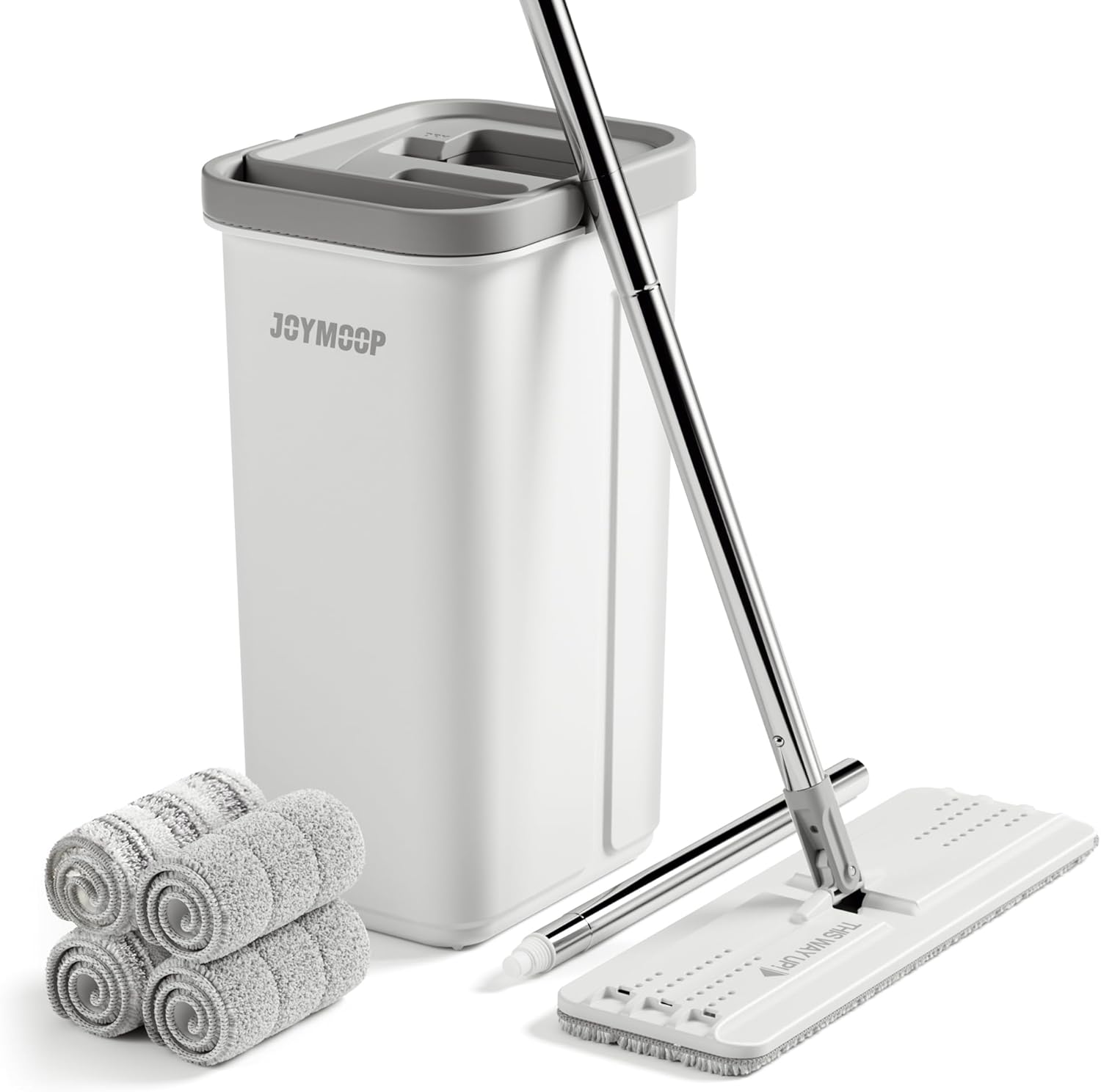 JOYMOOP Mop and Bucket with Wringer Set, Hands Free Flat Floor Mop and Bucket, 6...