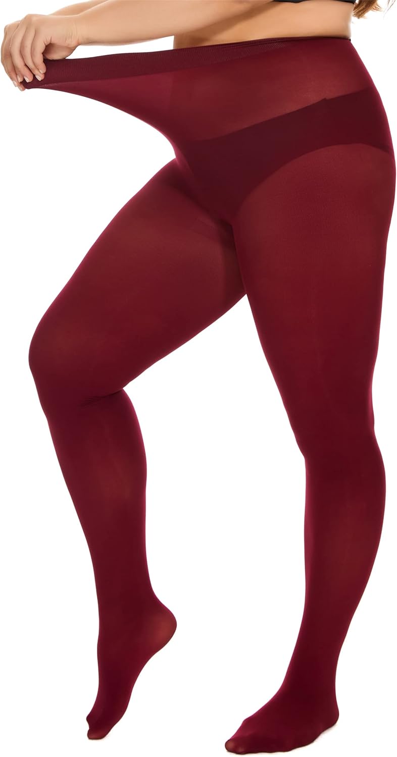 DUCMODA Women’s Oversize Plus Size Tights 80D Soft Microfiber Run Resistant Semi...