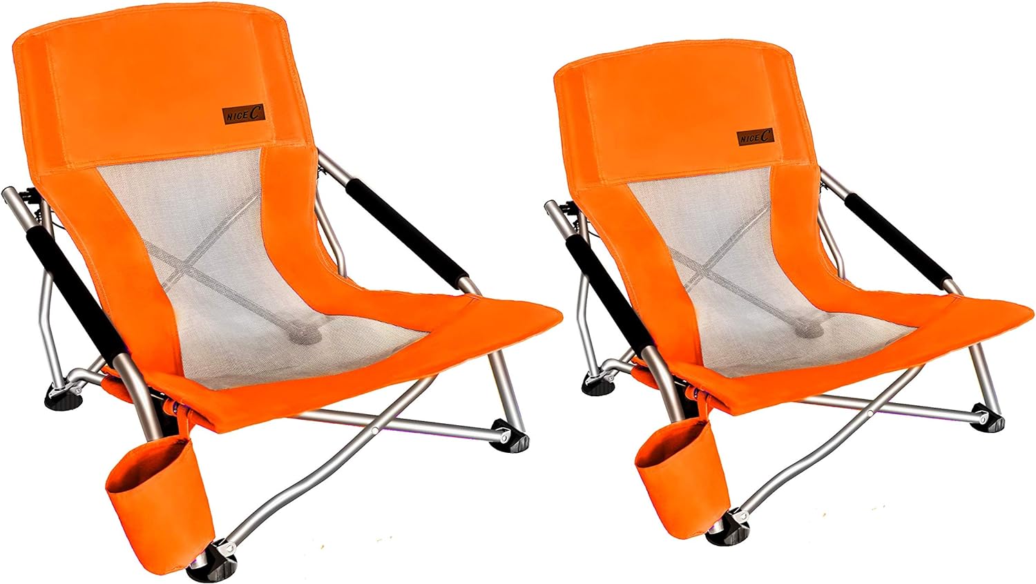 Nice C Chair for Beach for Adults 2 Pack, Low Chair, Sling, Folding, Portable, C...